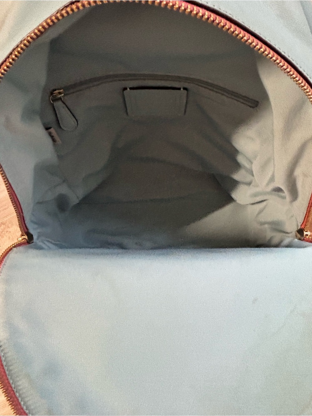 Coach Coral Mini Backpack with Pale Blue Trim and Sunglass Print - Picture 10 of 16